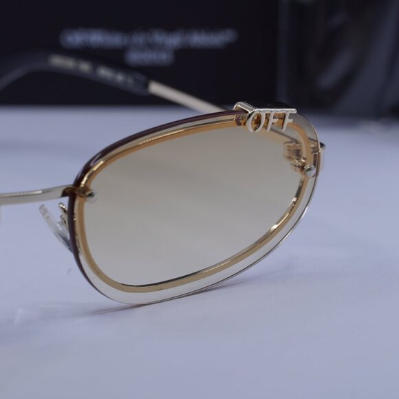Off-White OERI13M MIAMI 766E Oval Sunglasses – Gold/Brown Gradient